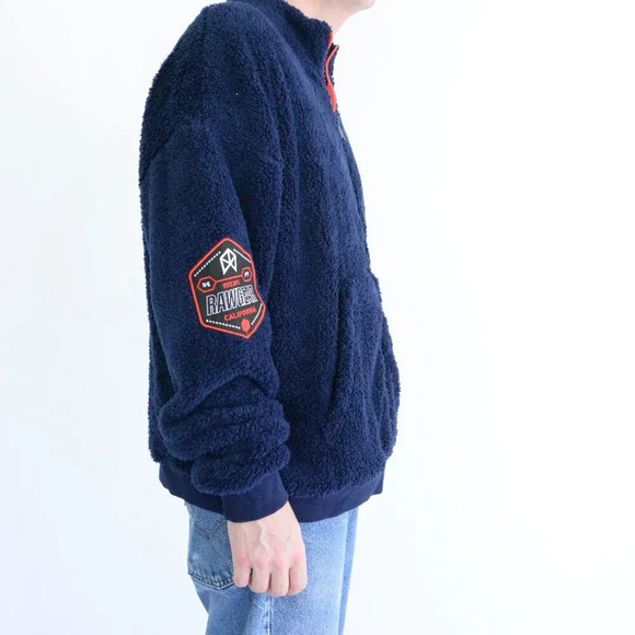 Rawgear California Navy And Red Embroidered Soft Fleece Zip Up Sweater Size L - Picture 3 of 12